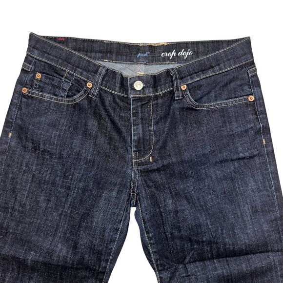 READ 7 For All Mankind 7FAM Dojo Womens Crop Jeans 30 20 Dark Wash Embroidered - Picture 3 of 8